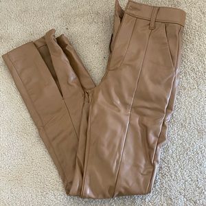Abercrombie and Fitch vegan leather split hem pants